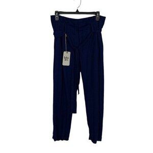 Indigo Rein Super High Rise Crop Paperbag Waist Pants Blue Size 7 Y2K Trendy NWT